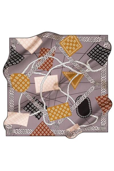 Aker وشاح حرير سيرا 8490701 - 313 - 48432 رمادي مزخرف