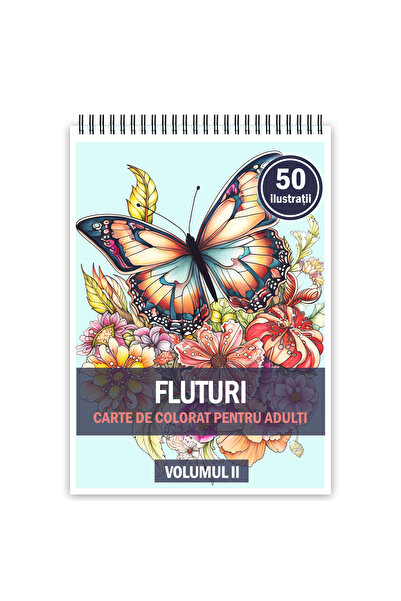 Legendary Gifts Carte de colorat, 50 de ilustrații, Fluturi - Volumul II