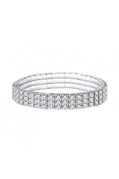 Tessero Women's Tennis bracelet with three rows, zirconia stones, 18K gold plated, Tessero