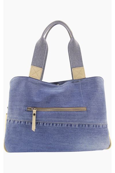 QUB CLUB Women's Casual Multi-Eye Postman Shoulder Genuine Leather Denim Bag