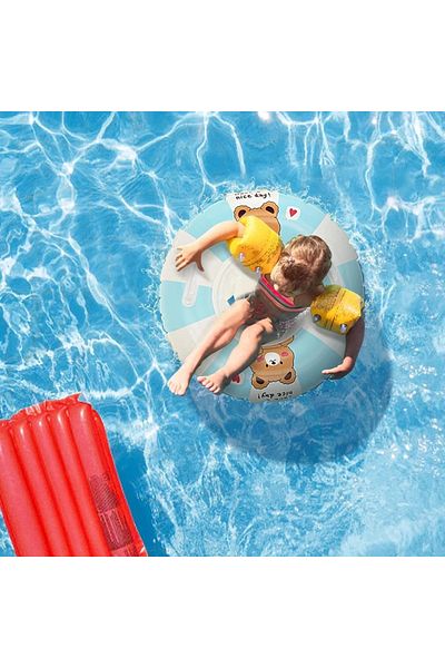 Picodino Swim ring with panties and handles, Bear, Blue, 1-4 years, diameter 57 cm
