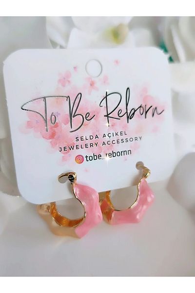 To Be Reborn Steel Enamel Ruffle Model Hoop Earrings