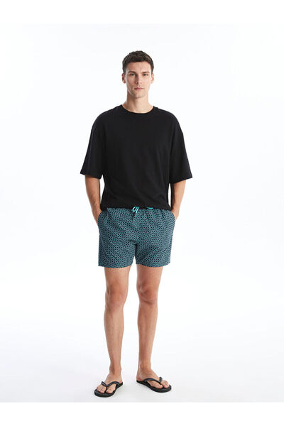 LC Waikiki Green Short Length Patterned Men's Swim Shorts