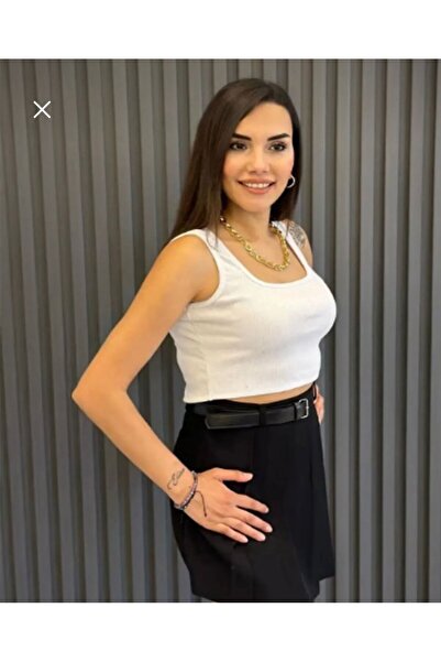 emseytrend Women's U (Strappy) Neck Crop Tank Top