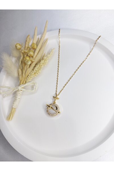 NK قلادة من حجر الأوبال الذهبي مع تفاصيل من حجر الزركون