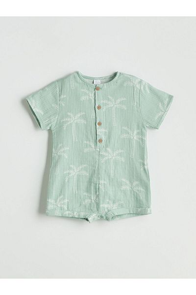 LC Waikiki Crew Neck Baby Boy Muslin Jumpsuit