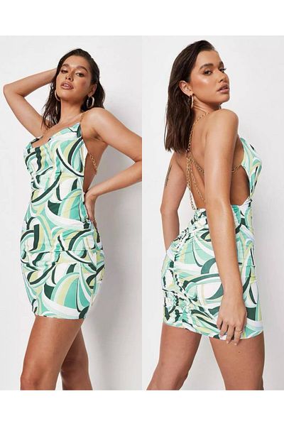 hipnoz butik Γυναικείο μίνι φόρεμα με χαμηλό πίσω μέρος