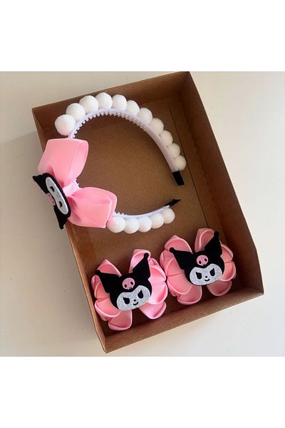 kuromi Crown Buckle Set Pink