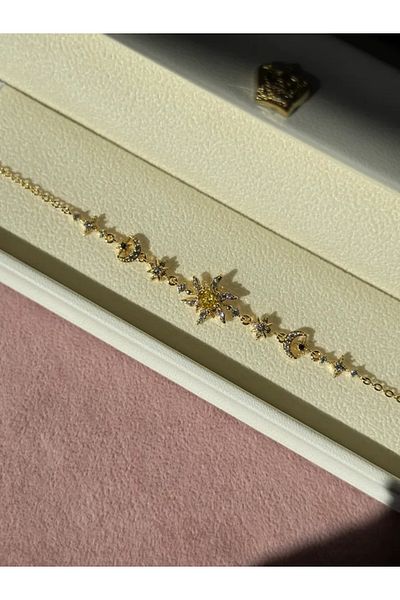 Harlofia Jewelry سوار Suntella من الذهب عيار 14 قيراط مطلي بطبقة VIP