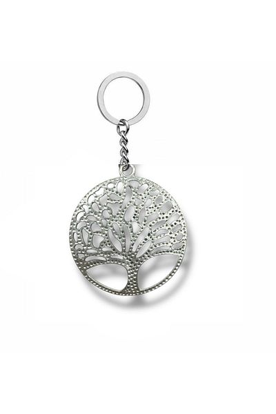 Herşey Nota Eternal Roots – Unisex Metal Keychain with Tree of Life Figure