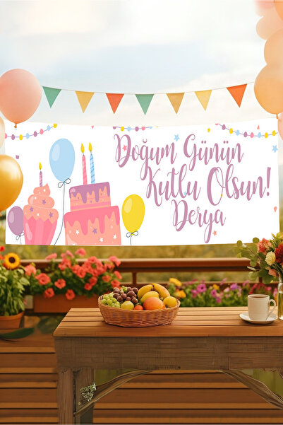 Postermanya Renkli Temalı Isimli Doğum Günü Pankartı, Yetişkin Doğum Günü Afi...