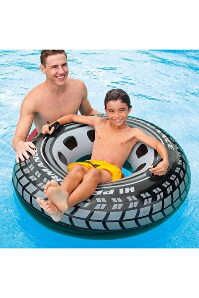 Shoplandu عجلة سيارة متينة من المطاط مع مقبض منقوش مقاس 114 سم