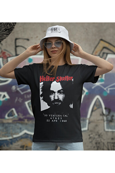 BUTSHIRT BU Tişört 'Helter Skelter - Charles Manson' Regular-Fit' Unisex Tişört