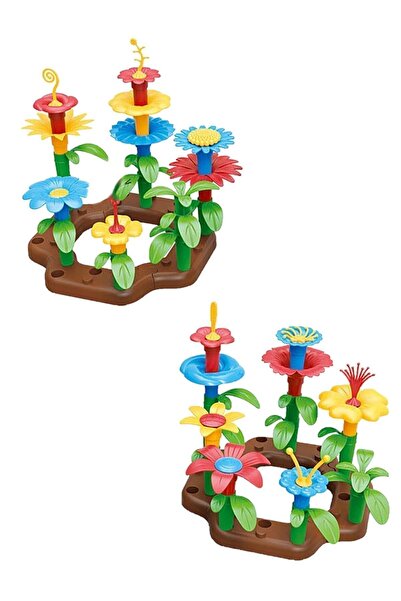Bundeba 104 Pieces Garden Flower Building Set Building Blocks Puzzle Find the Put Together Puzzle Educational Toy Flower Garden