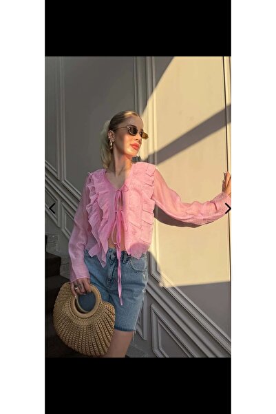 Lovely butik KADIN PAMUKLU FIRFIR DETAYLI KOLLU GÖMLEK