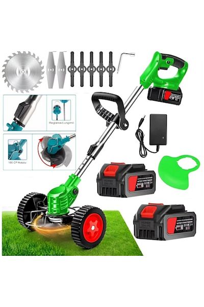 rut&cari Motocoasă Electrică 3-în-1, 48v – Tuns Iarbă, Gard Viu, Tăiere Crengi, Acumulator Inclus