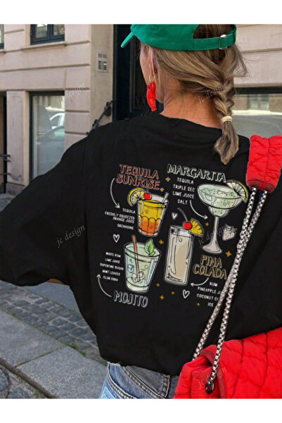 Framgan Kadın/Erkek Y2k Yazlık KOKTEYL Özel Baskılı Günlük Pamuklu T-Shirt