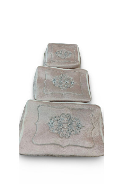 Muensu Pudra Sırma Kadife Üçlü Çeyizlik Hurç, Bohçalık Hurç 3lü Kadife Hurç, ...