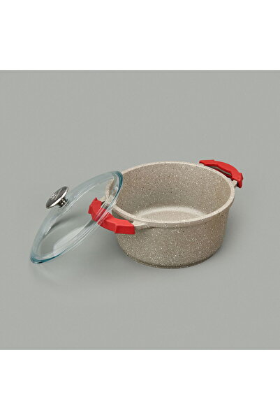 MATMEL Cast Iron Pot - Beige / Red - 24 cm