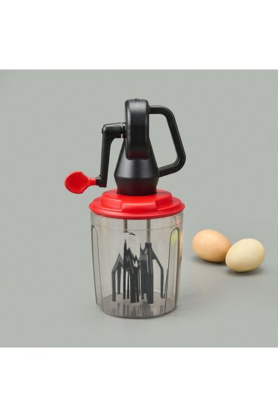 ASPARTAM Twin Mix Bowl Hand Mixer - Black / Red