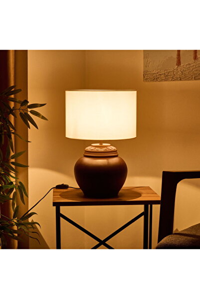 ASPARTAM Lighting Floral Covered Lampshade - Brown / Cream - 50 cm