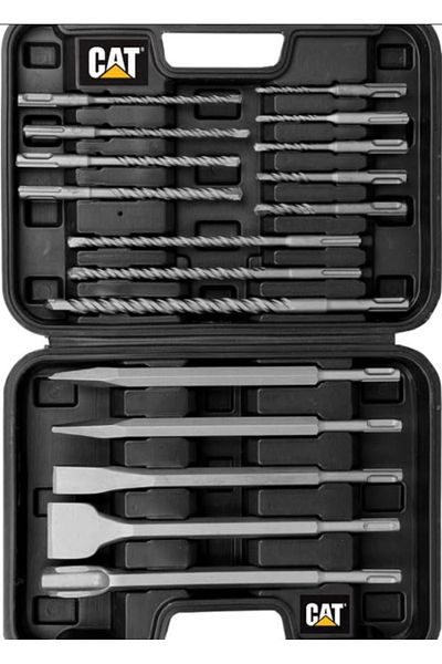 Caterpillar CAT DA03902 SDS plus Hard Rock Drill Set Plus Chisels 17pcs