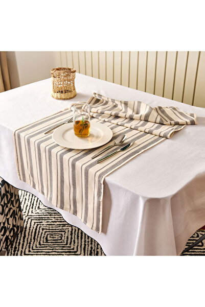 MATMEL Soft Alno Runner - Ecru / Anthracite - 50X140 cm