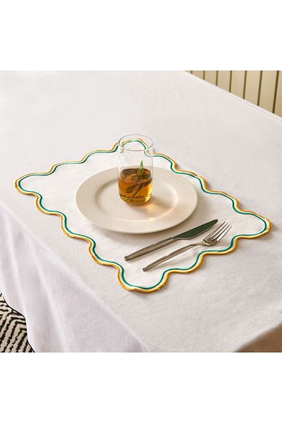 MATMEL Soft Nonna American Service - Mustard / Green - 30X50 cm
