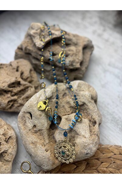 SEDEF TAKI Telkare antik uzun işlemeli kolye