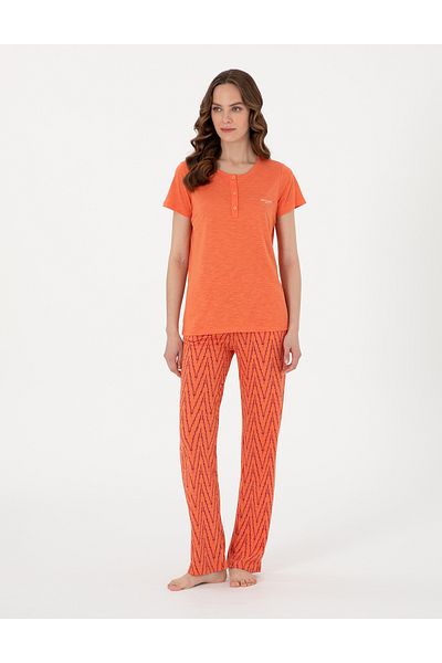 Pierre Cardin Orange Short Sleeve Pajama Set 50318996-Vr051