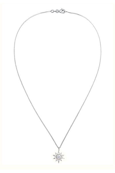 ELLI Necklace Necklace Women Star pendant Armouredchain Zirconia Diamond Cut White 925 Sterling Silver 40