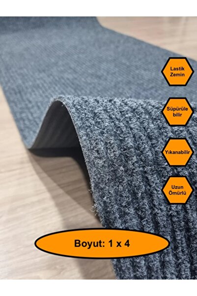 MRT PLASTİK GRİ ÇELİK HALI, YOLLUK, LASTİK TABANLI, 1X4 metre, KAYDIRMAZ