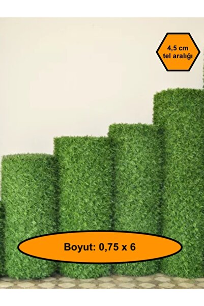 NetBazaars 0,75X6 metre ÇİM ÇİT, BAHÇE ÇİTİ, DEKORATİF TELLİ ÇİT, YAPAY ÇİM ÇİT