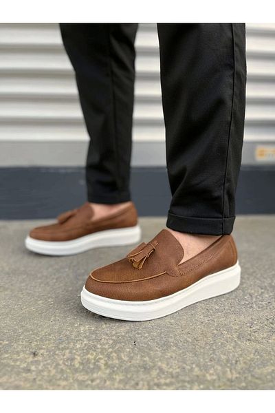 TB Terzi Bey Tb154 Blaze Laceless Tasseled Skin Men's Casual Sports Classic Shoes Cbt - Tan