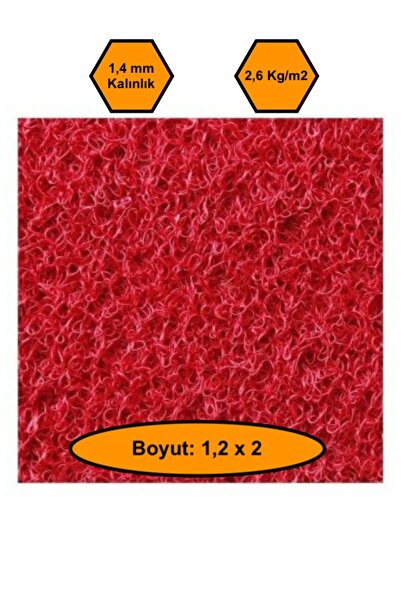 MRT PLASTİK KIRMIZI KIVIRCIK PLASTİK PASPAS, DIŞ MEKAN İÇİN PASPAS, 1,2X2