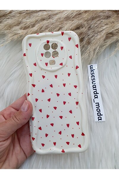 ZB Aksesuarda Moda XİAOMİ REDMİ NOTE 9 PRO - NOTE 9S UYUMLU KIRMIZI KALPLER BASKILI DESENLİ KILIF