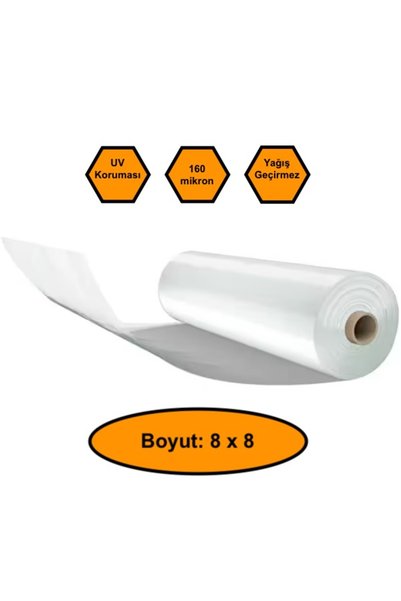 NetBazaars 160 micron NAYLON ÖRTÜ, ŞEFFAF SU GEÇİRMEZ NAYLON, 8x8 metre