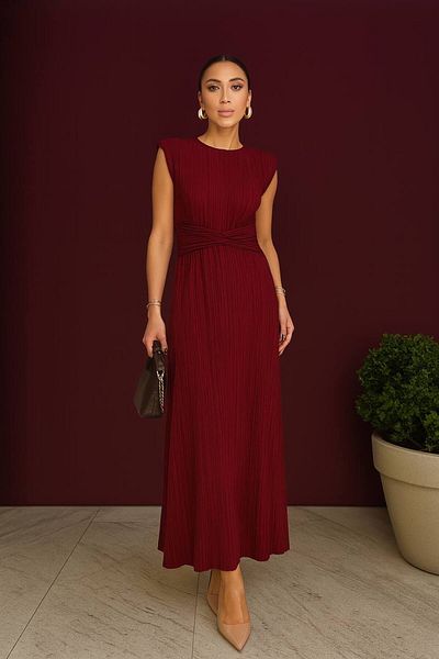 Varyete Padded Pleated Belt Detail Dress