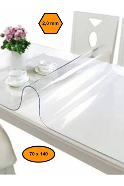 NetBazaars 2,0 mm PVC MASA ÖRTÜSÜ, ŞEFFAF MASA KAPLAMASI, 70x140
