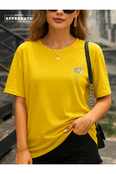 EFFRENATU T-Shirt with Papatya Print