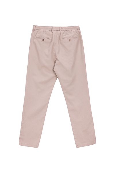 GMG FIRENZE Beige Men's Elastic Waist Slim Fit Trousers Gu25Mss01025