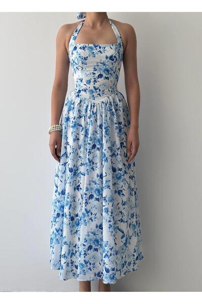 conconmoda Rans Çiçek Desen Midi Elbise