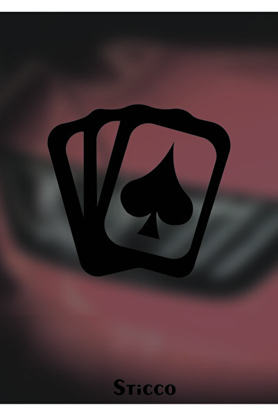Sticco Joker Poker Kart Sticker - JDM Araba-Motosiklet Cam Etiket Sticker 18x...