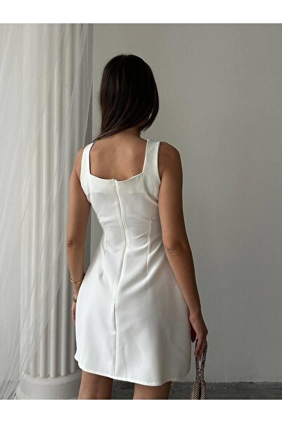 conconmoda Düğmeli Atlas Mini Renata Elbise