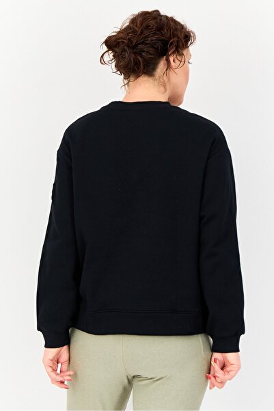 Giordano G-Motion Women Sportswear Fit Long Sleeve Training Sweatshirt, Black