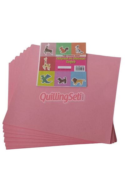 quilling 20cm Origami Paper, 100 Pieces 20cm X 20 cm Pink Color Origami Set, 100 Origami Pack
