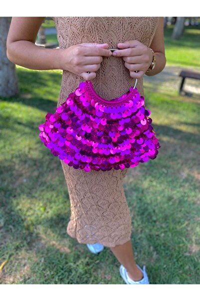 zeynhobi aksesuar Pullu fuşya çanta