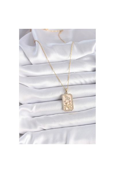 Skygo 316L Steel Gold Color Chain Capricorn Zodiac Sign Zircon Stone Women's Necklace - Tj-Bko9459