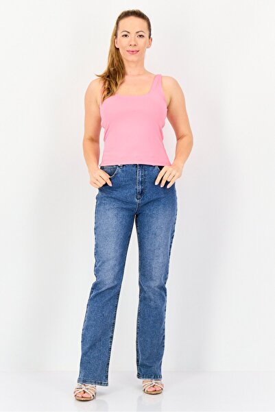 Bebe Women Crew Neck Sleeveless Solid Tank Top, Pink