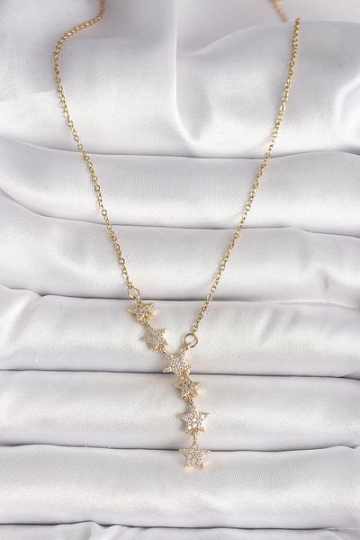 Dazzlecave 316L Stainless Steel Luminous Starburst Necklace – Elegant and Sparkling Design